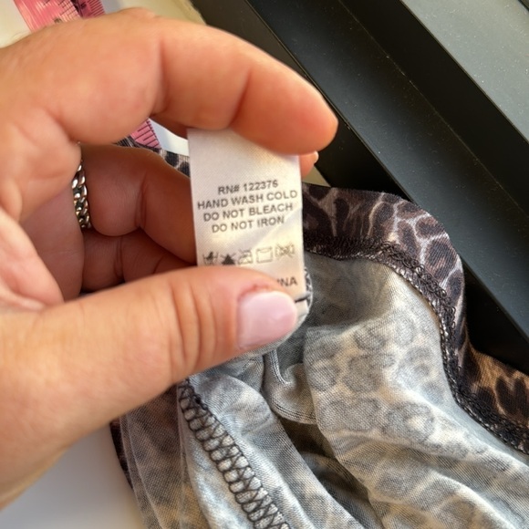 Mustard Seed Leopard Print Racerback Tank Top.  Sz M - Picture 6 of 8